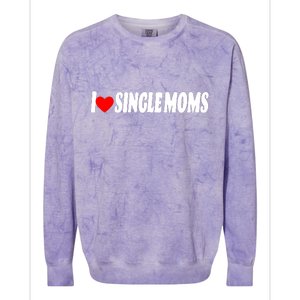 I Heart Single Moms Colorblast Crewneck Sweatshirt