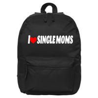I Heart Single Moms 16 in Basic Backpack