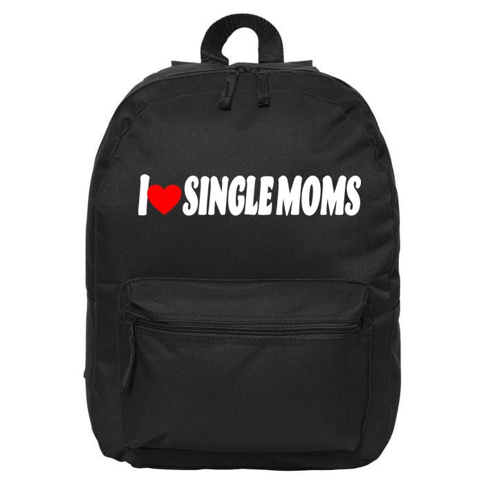 I Heart Single Moms 16 in Basic Backpack