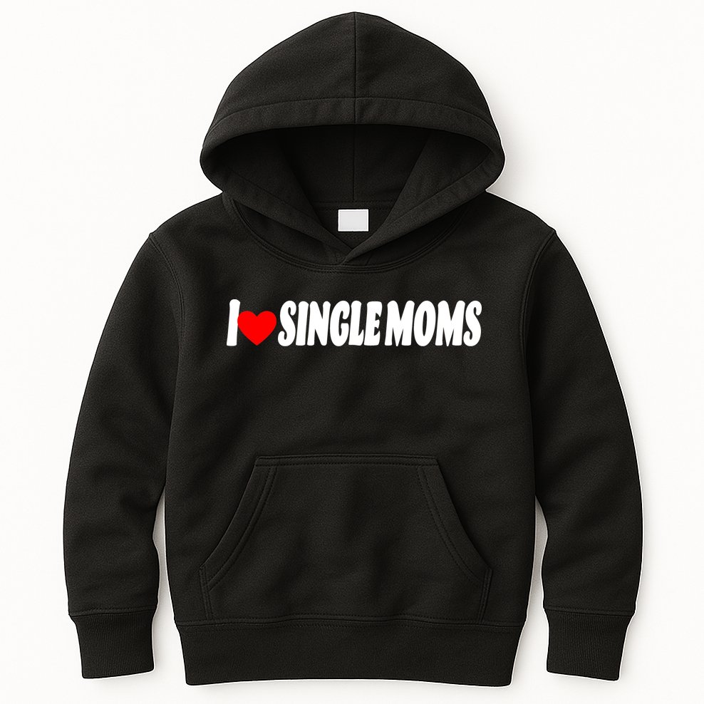 I Heart Single Moms Kids Hoodie