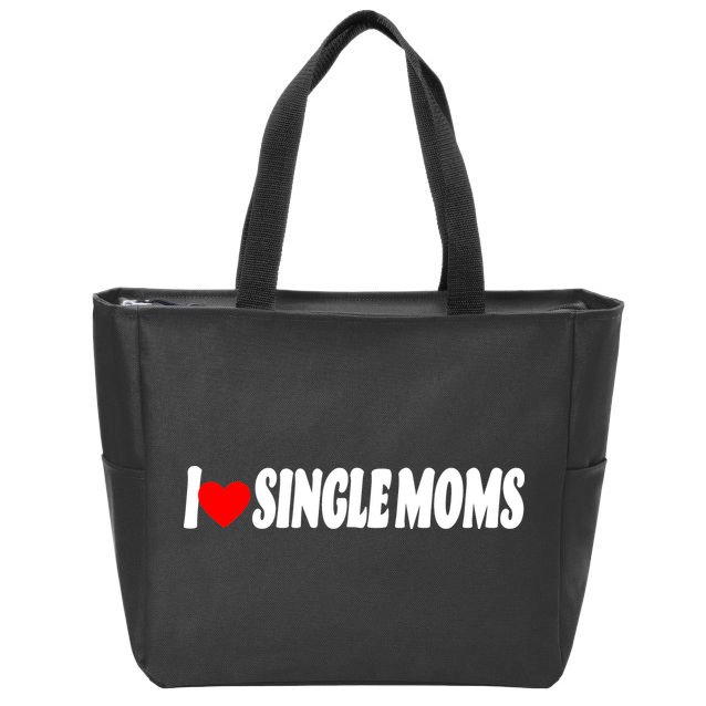 I Heart Single Moms Zip Tote Bag