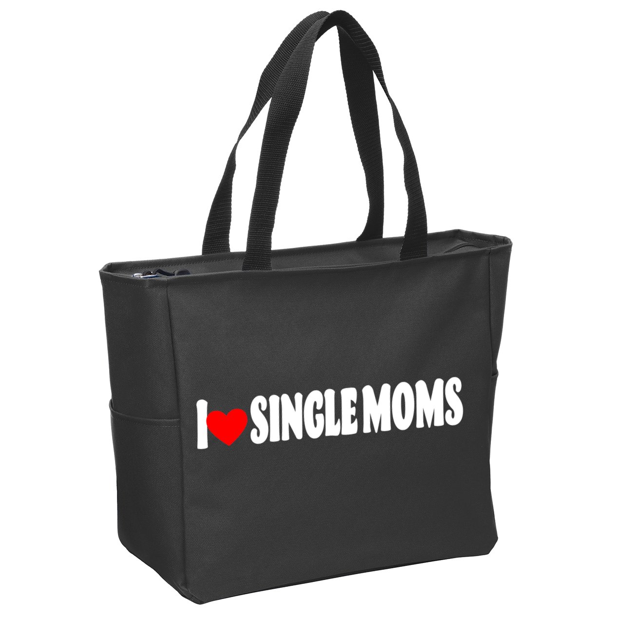 I Heart Single Moms Zip Tote Bag