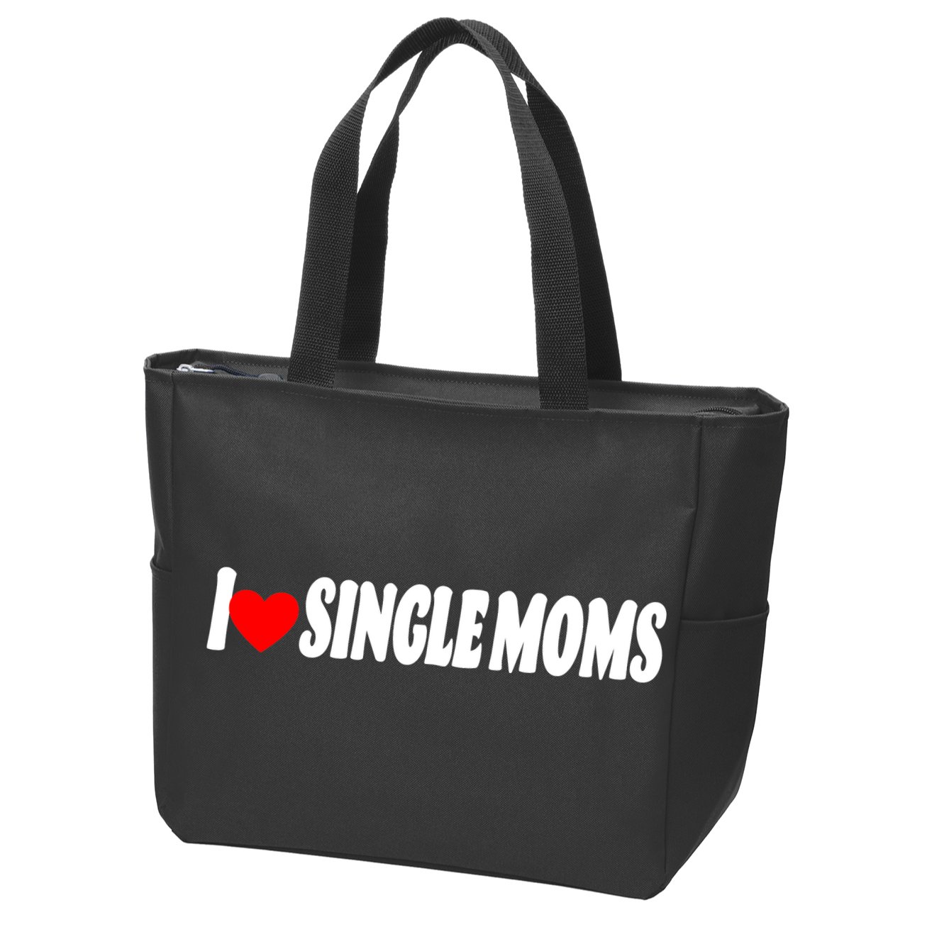 I Heart Single Moms Zip Tote Bag