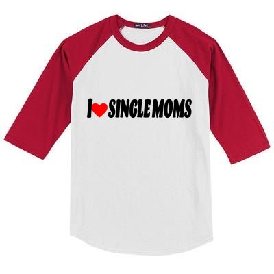 I Heart Single Moms Kids Colorblock Raglan Jersey