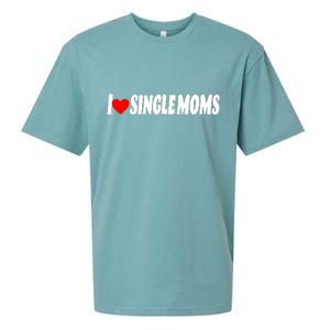 I Heart Single Moms Sueded Cloud Jersey T-Shirt