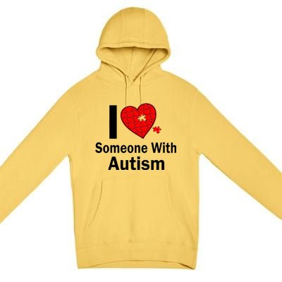 I Heart Someone With Autism Premium Pullover Hoodie