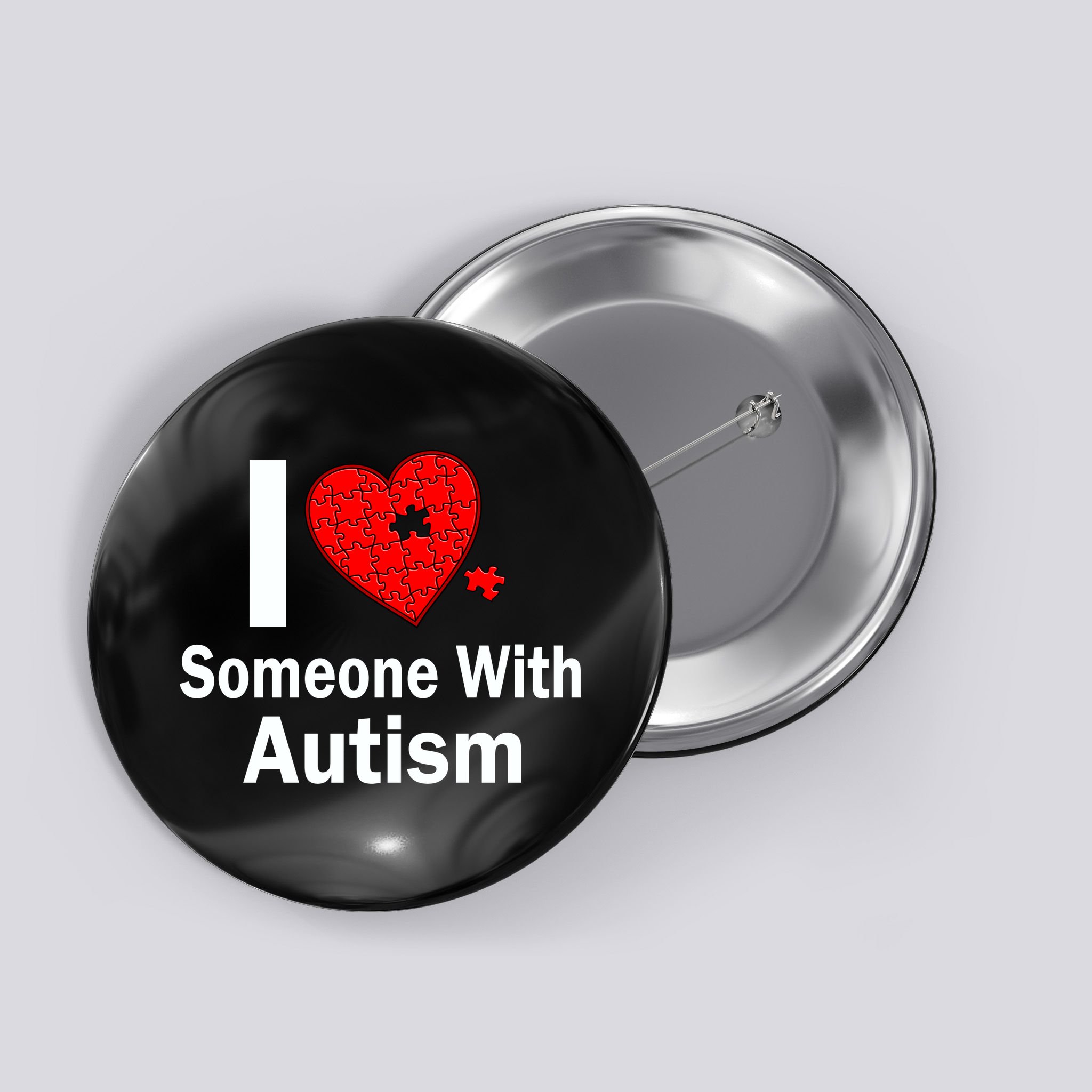 I Heart Someone With Autism Button