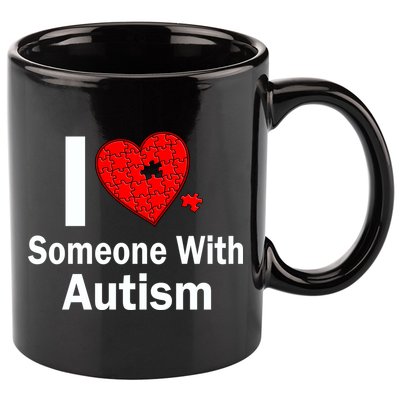 I Heart Someone With Autism 11oz C Handle Ceramic Mug