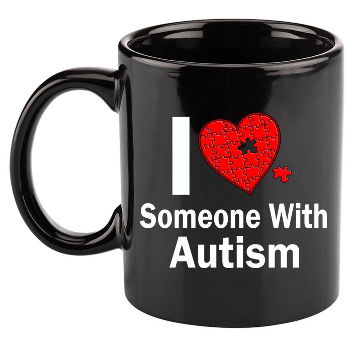 I Heart Someone With Autism 11oz C Handle Ceramic Mug