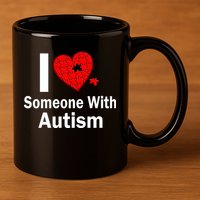 I Heart Someone With Autism 11oz C Handle Ceramic Mug