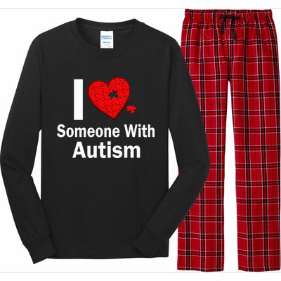 I Heart Someone With Autism Long Sleeve Pajama Set