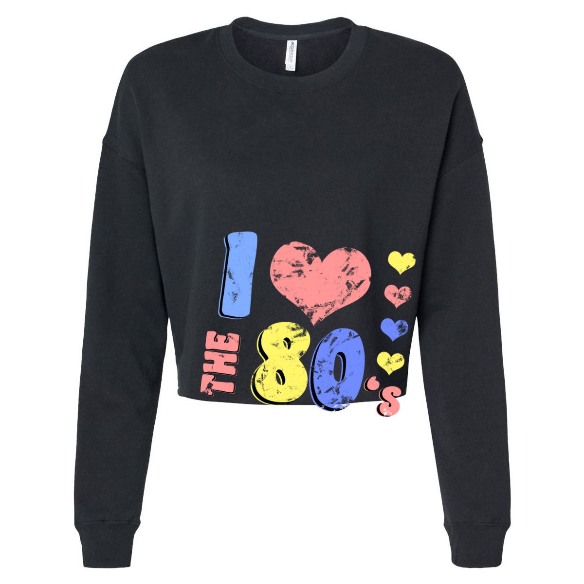 I Heart The 80's Cropped Pullover Crew