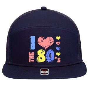 I Heart The 80's 7 Panel Mesh Trucker Snapback Hat