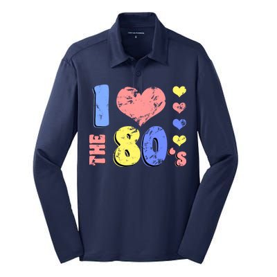 I Heart The 80's Silk Touch Performance Long Sleeve Polo