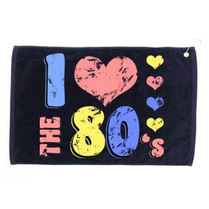 I Heart The 80's Grommeted Golf Towel