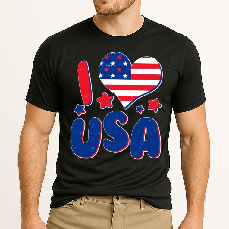 I Heart USA Cooling Performance Crew T-Shirt