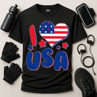 I Heart USA Cooling Performance Crew T-Shirt