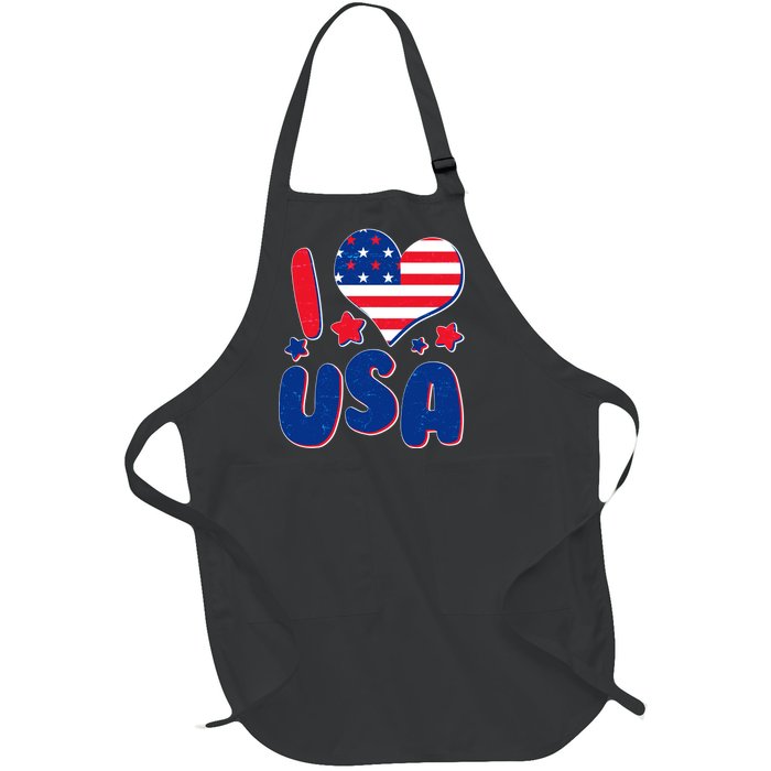 I Heart USA Full-Length Apron With Pockets