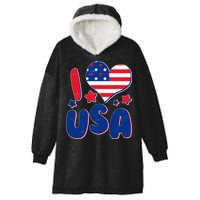 I Heart USA Hooded Wearable Blanket