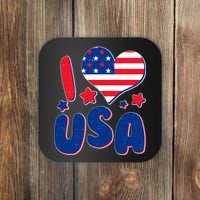 I Heart USA Coaster