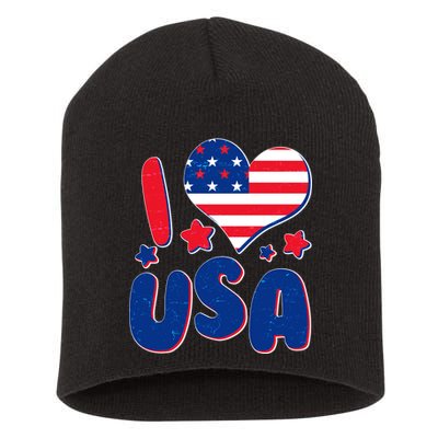 I Heart USA Short Acrylic Beanie