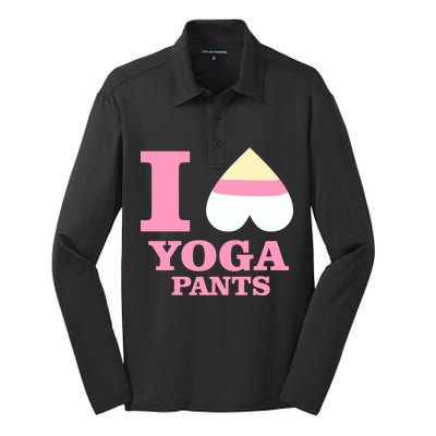 I Heart Yoga Pants Silk Touch Performance Long Sleeve Polo