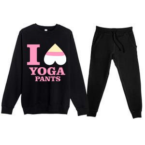 I Heart Yoga Pants Premium Crewneck Sweatsuit Set