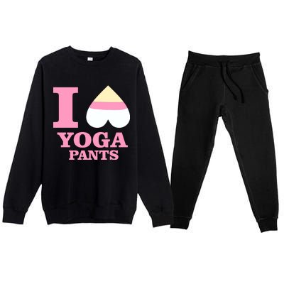 I Heart Yoga Pants Premium Crewneck Sweatsuit Set