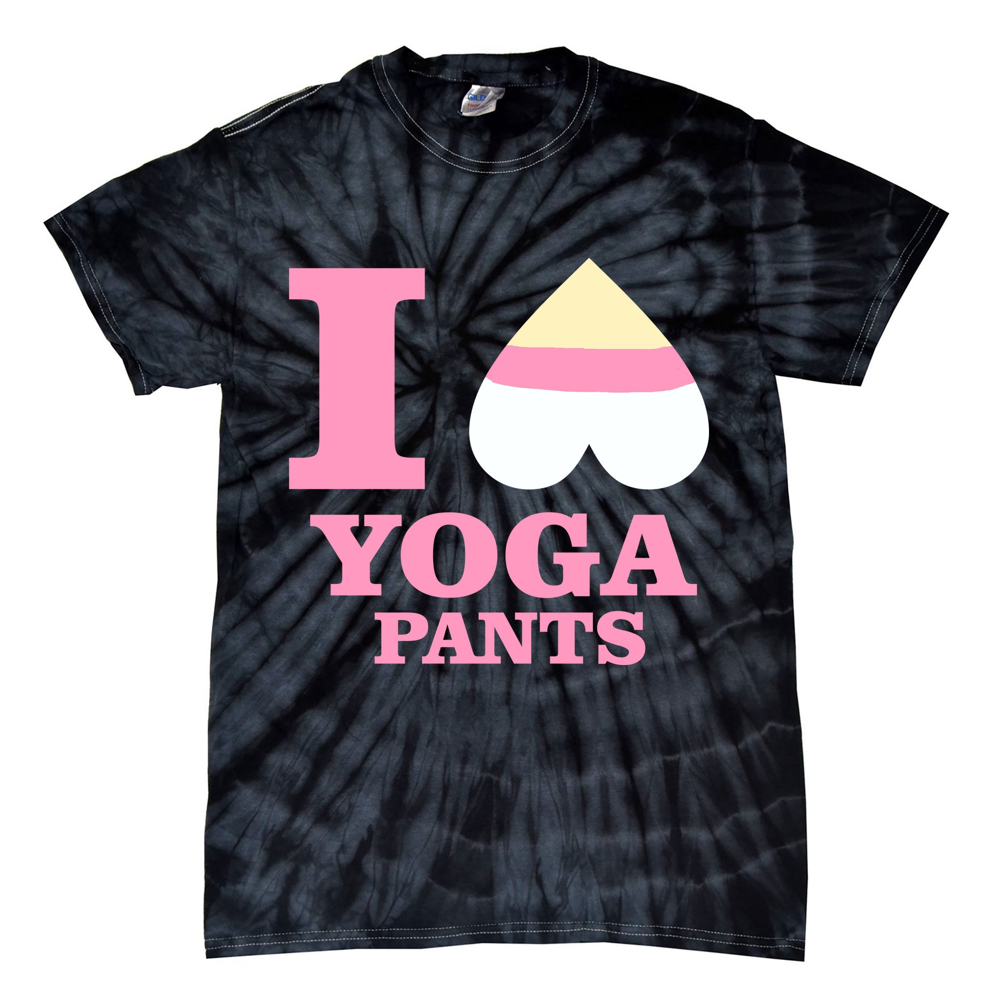 I Heart Yoga Pants Tie-Dye T-Shirt