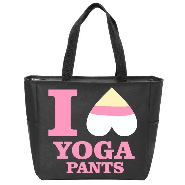 I Heart Yoga Pants Zip Tote Bag