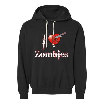 I Heart Zombies Garment-Dyed Fleece Hoodie
