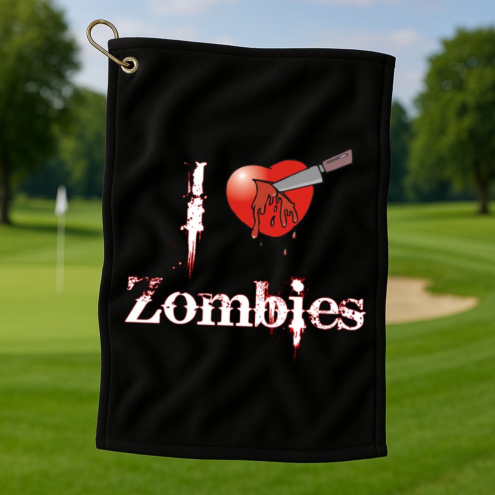 I Heart Zombies Golf Towel