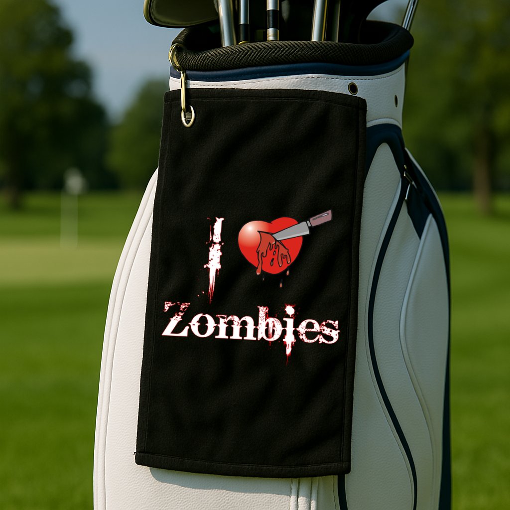 I Heart Zombies Golf Towel