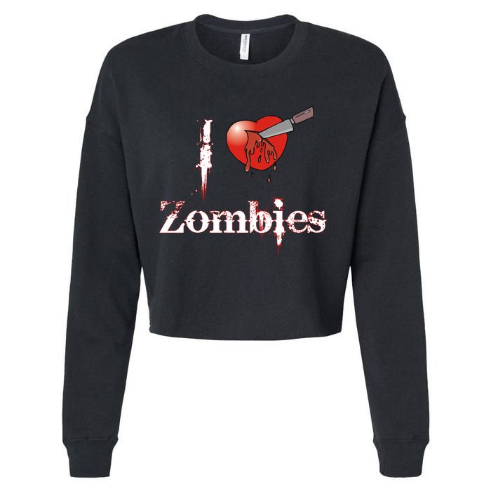 I Heart Zombies Cropped Pullover Crew