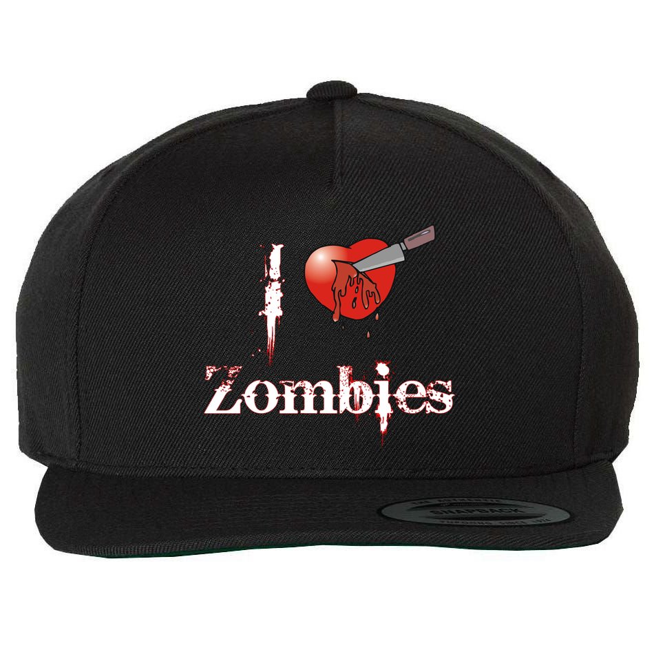 I Heart Zombies Wool Snapback Cap