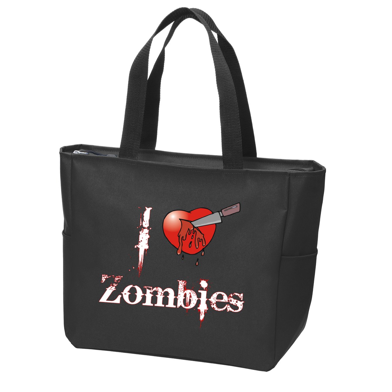 I Heart Zombies Zip Tote Bag