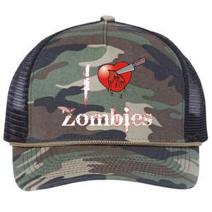 I Heart Zombies Retro Rope Trucker Hat Cap