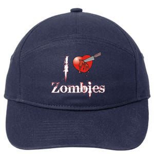 I Heart Zombies 7-Panel Snapback Hat