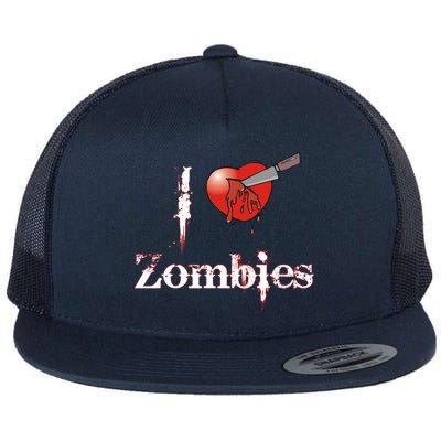 I Heart Zombies Flat Bill Trucker Hat