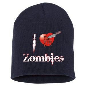 I Heart Zombies Short Acrylic Beanie