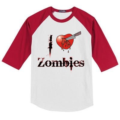 I Heart Zombies Kids Colorblock Raglan Jersey