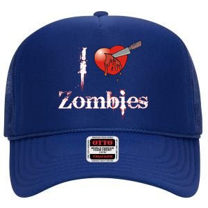 I Heart Zombies High Crown Mesh Back Trucker Hat