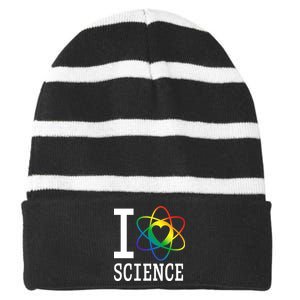 I Heat Science Striped Beanie with Solid Band