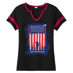 I Honor Those Who Served Ladies Halftime Notch Neck Tee