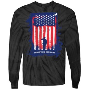 I Honor Those Who Served Tie-Dye Long Sleeve Shirt