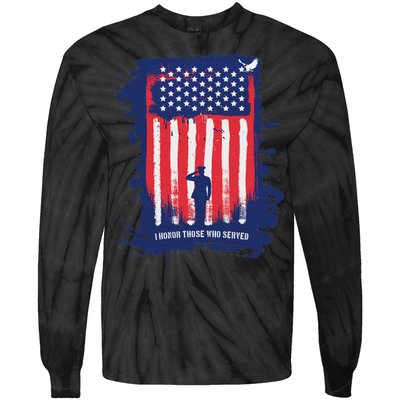 I Honor Those Who Served Tie-Dye Long Sleeve Shirt