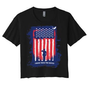 I Honor Those Who Served Women's Crop Top Tee