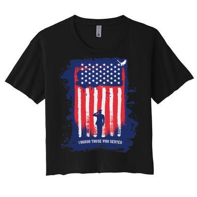 I Honor Those Who Served Women's Crop Top Tee