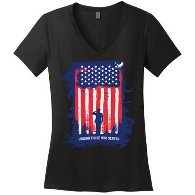 I Honor Those Who Served Women's V-Neck T-Shirt