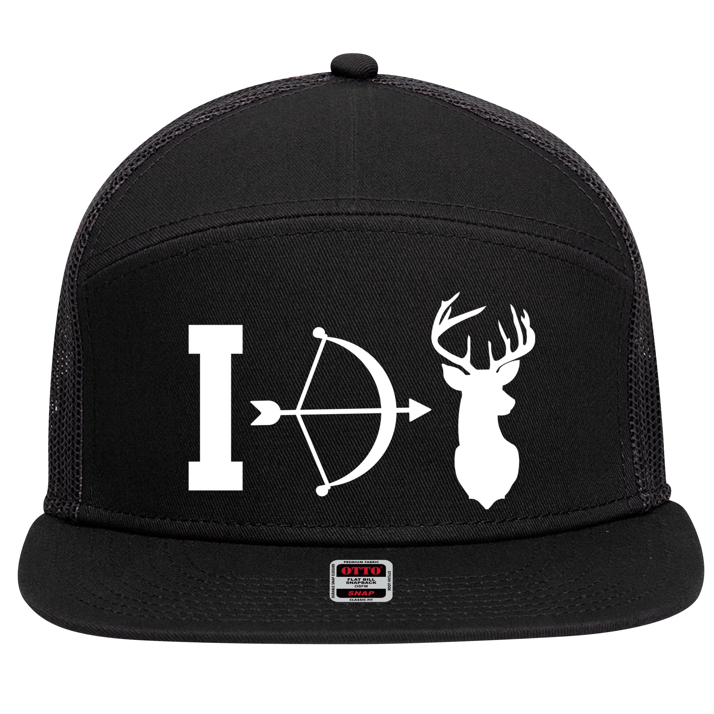 I Hunt Deer 7 Panel Mesh Trucker Snapback Hat